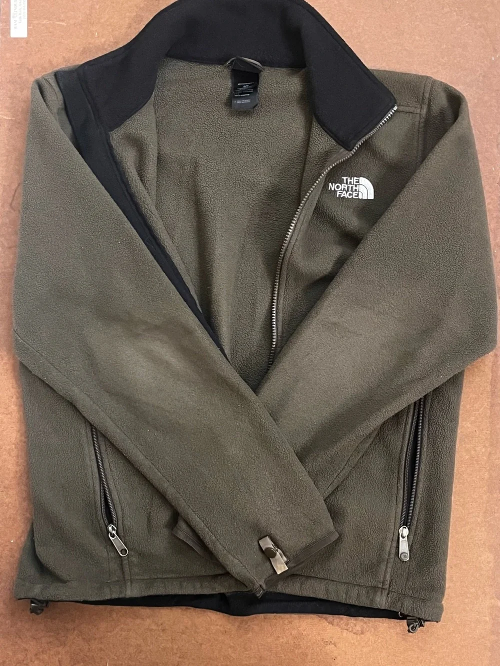 The North Face Men's Brown Zip-Up Fleece Jacket Size S